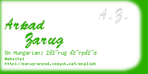 arpad zarug business card